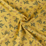 Leaf & Sprig Toss Yellow - 100% Cotton