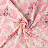 Jersey Knit: Western Floral Pink - Per ½ Metre