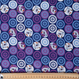 Olaf & Snowflake on Purple - 100% Cotton