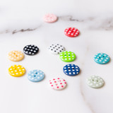 Polka Dot Round Button - 2 Hole (15mm)