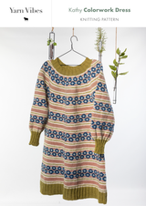 Kathy Colourwork Dress in Yarn Vibes Aran