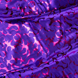 Magenta Foil Flames on Purple Polyester - Per ½ Metre