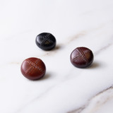 Shank Button (20mm) - Stitched Imitation Leather