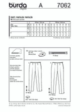 Slim-Fit Trousers in Burda Style (7062)