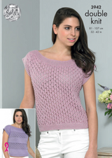 Ladies Summer Tops in King Cole Smooth DK (3942)