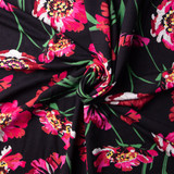 Viscose Jersey: Black & Cerise - Per ½ Metre