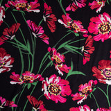 Viscose Jersey: Black & Cerise - Per ½ Metre