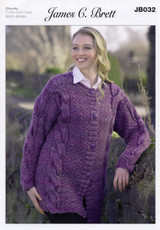 Cabled Jacket in James C Brett Chunky (JB032)