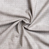 Beautiful Basics Polka Dot: White on Grey - 100% Cotton