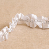 White Satin Bonnet Trim (1") - Per Metre