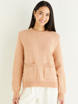 Pocket Crew Neck Sweater in Hayfield Soft Twist DK (10337)