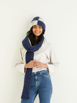 Colour Block Hat & Scarf in Hayfield Bonus Chunky Tweed (10338)