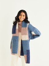 Abstract Sweater & Wide Scarf in Hayfield Bonus Chunky Tweed (10340)