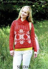 Snowflake Sweater in Sirdar Country Style DK (9754)