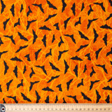 Halloween: Bats on Orange - 100% Cotton