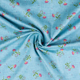 Flower & Vine: Flowers on Blue - 100% Cotton