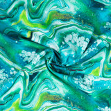 Fusion: Teal Marbled Paint - 100% Cotton