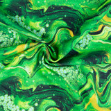 Fusion: Green Marbled Paint - 100% Cotton