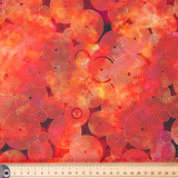 Floragraphix: Circles on Red - 100% Cotton