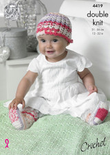 Crochet Hat, Scarf, Shoes, Socks & Blanket in King Cole DK (4419) - CROCHET