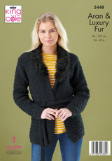 Jacket, Gilet & Boot Toppers in King Cole Fashion Aran & King Cole Luxury Fur (5448)