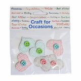 Craft Embellishments (6pcs) - Button Hearts