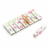 Craft Embellishments (8pcs) - Wooden Rabbit Pegs