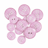 Button Pack (15pcs) - Pink Check