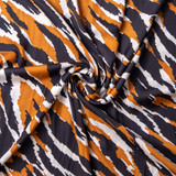 100% Polyester: Jagged Zebra in Fudge - Per ½ Metre