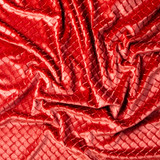 Embossed Scales Stretch Velour in Amber- Per ½ Metre