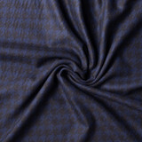 Lightweight Coating: 100% Wool Subtle Houndstooth Royal/Black - Per ½ Metre