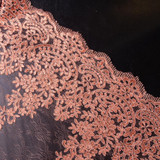 Premium Lace: Salmon Corded Floral Lace - Per ¼ Metre