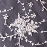 Premium Lace: Ivory Lace w/Sequins & Pearls - Per ¼ Metre"