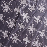 Premium Lace: Silver Embroidered Floral Lace - Per ¼ Metre