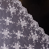 Premium Lace: Silver Embroidered Floral Lace - Per ¼ Metre