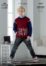 Union Jack Sweater & Jacket in King Cole Aran (3469)