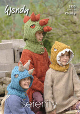 Dinosaur Hoods in Wendy Serenity Chunky (5830)