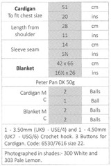 Crochet Blanket & Cardigan in Peter Pan DK (P1248)