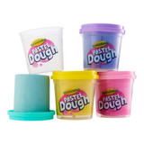 Play Dough Pots With Mould Lid (4pk) - Pastel