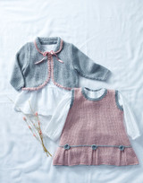 Baby Girl's Pinafore & Cardigan Sirdar Snuggly Bamboo 4 Ply (5296)