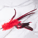 Large Feather Pick: Ostrich/Pheasant/Rooster - Red