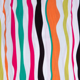 100% Viscose Voile: Rainbow Wavy Stripe - Per ½ Metre