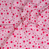 Dotted Pink Cotton French Terry - Per ½ Metre