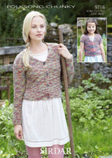 Cropped Cardigan in Sirdar Folksong Chunky (9716)