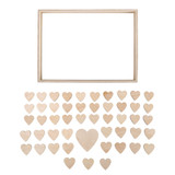 Wooden Guestbook w/Hearts