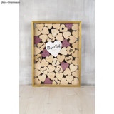 Wooden Guestbook w/Hearts