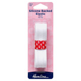 Silicone Backed Elastic (25mm x 1mm) - White