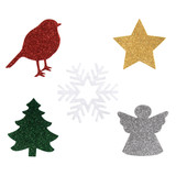 Felt Motifs (10pk) - Christmas Glitter