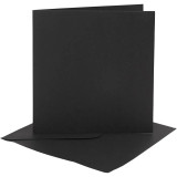 6" x 6" Blank Cards & Envelopes (4pcs) - Black
