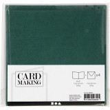 6" x 6" Blank Cards & Envelopes (4pcs) - Dark Green
